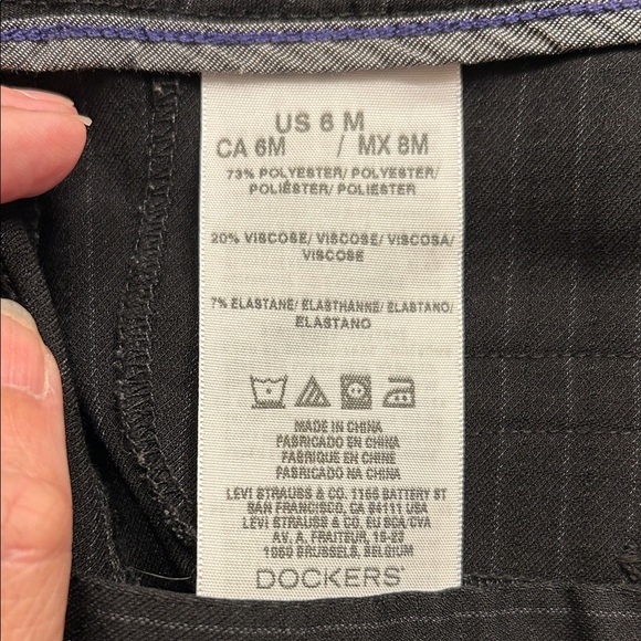 Dockers Metro Women Black Pinstripe Dress Trousers Pants Size 6 - Picture 7 of 7